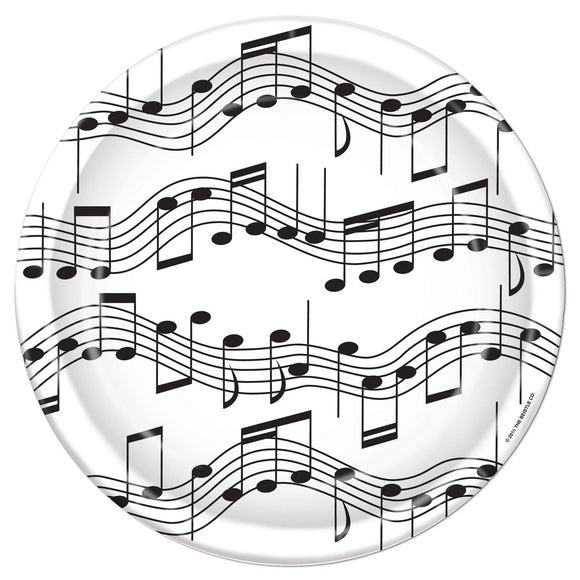 Beistle Musical Note Dessert Plates - Party Supply Decoration for Music