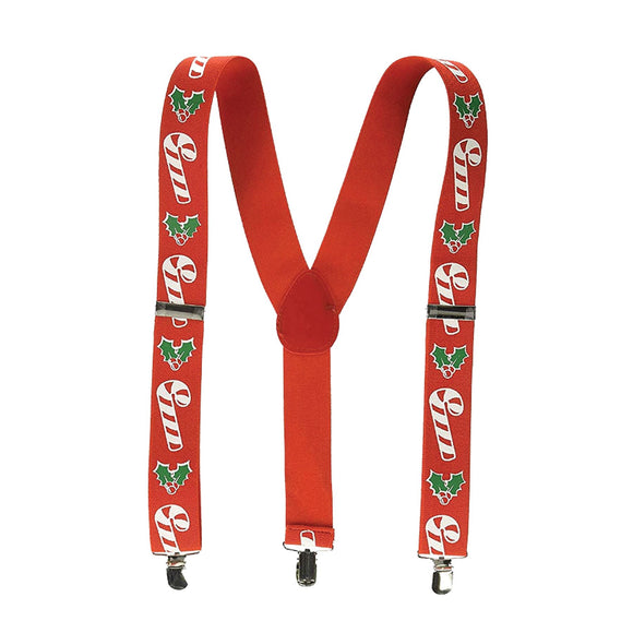 Beistle Candy Cane and Holly Suspenders - Party Supply Decoration for Christmas / Winter