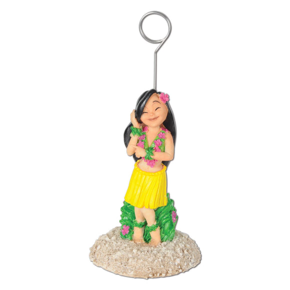 Beistle Hula Girl Photo/Balloon Holder - Party Supply Decoration for Luau