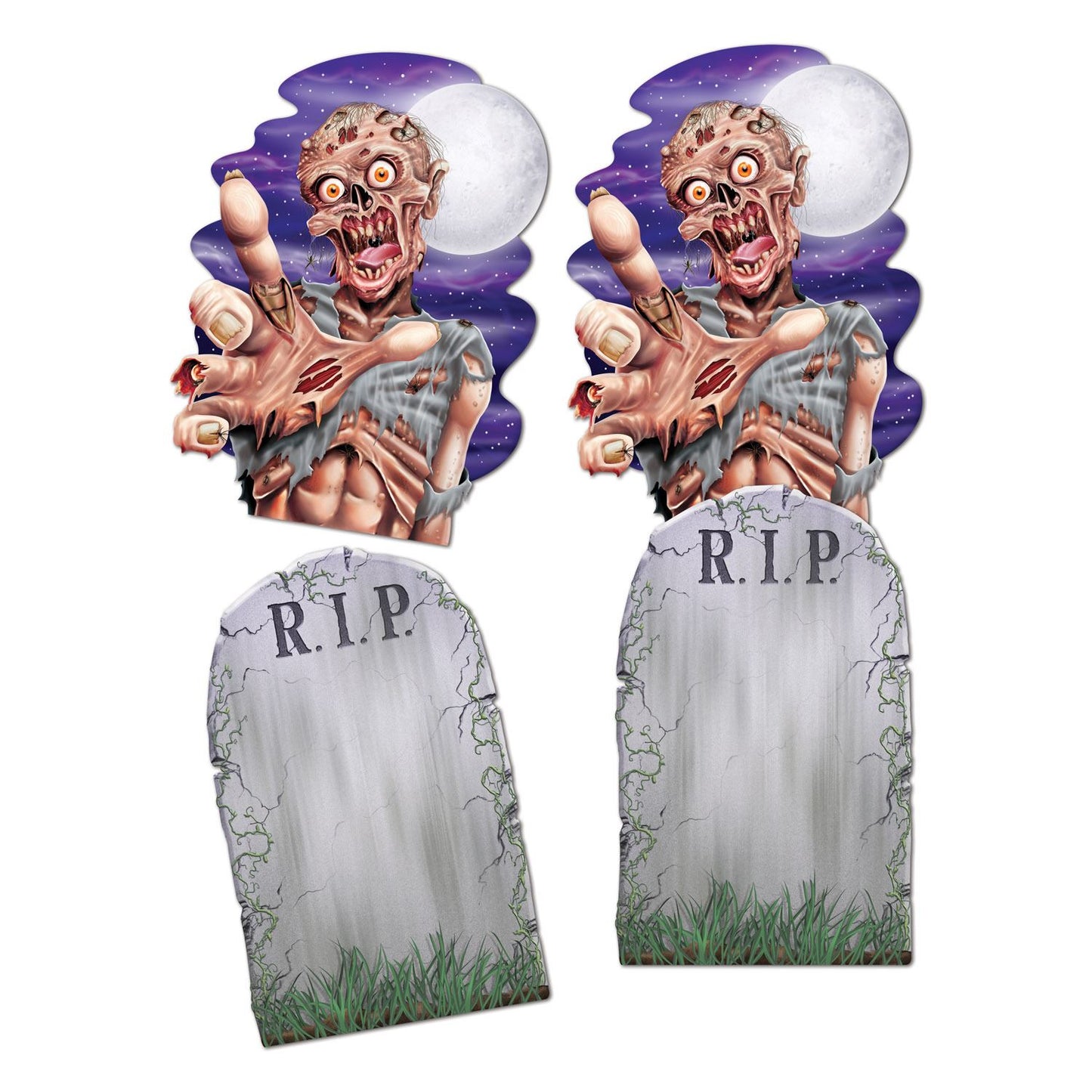 Beistle Jumbo Tombstone & Zombie Cutouts  (2/Pkg) Party Supply Decoration : Halloween