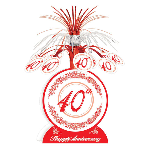 Beistle 40th Anniversary Centerpiece 13 in  (1/Pkg) Party Supply Decoration : Anniversary