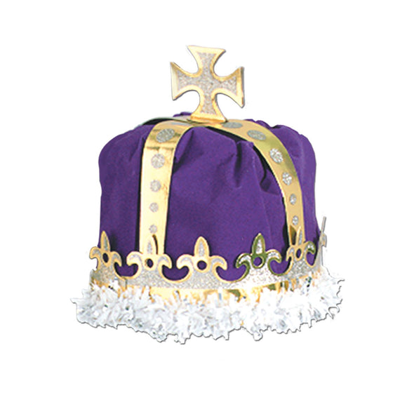 Beistle Purple Royal Kings Crown - Party Supply Decoration for Mardi Gras