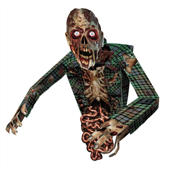 Beistle 3-D Zombie Wall Decoration - Party Supply Decoration for Halloween