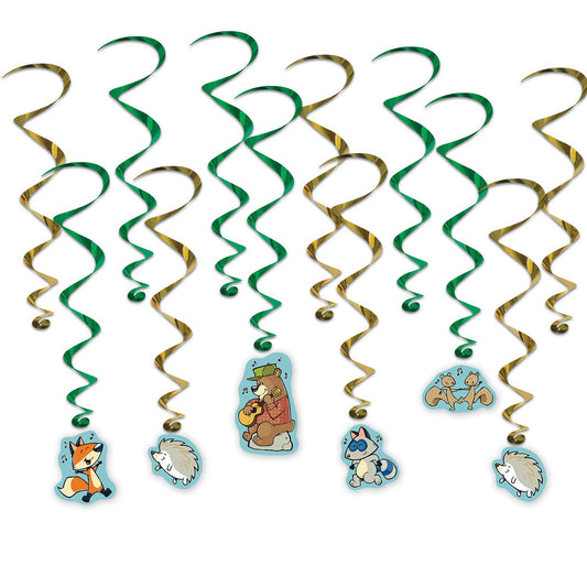 Beistle Woodland Friends Whirls - Party Supply Decoration for Woodland Friends