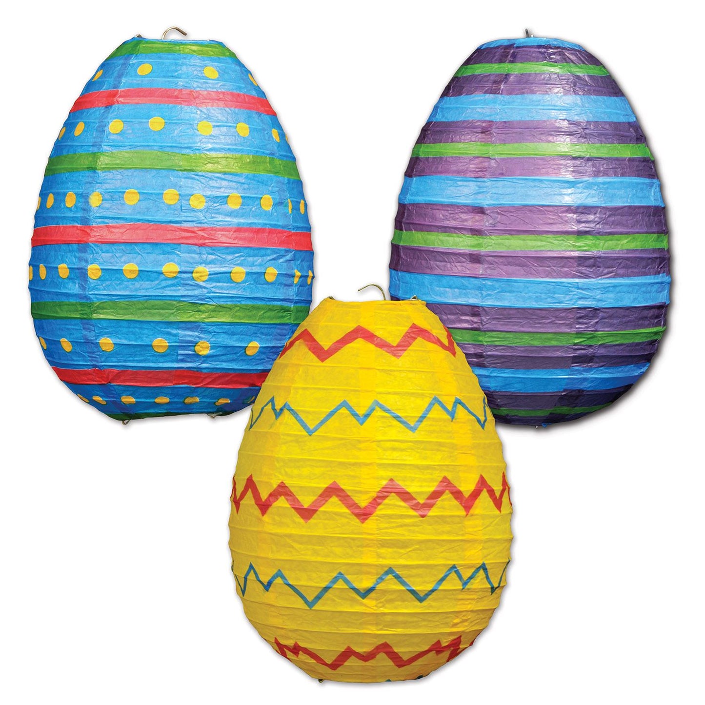 Beistle Easter Egg Paper Lanterns - Party Supply Decoration for Easter