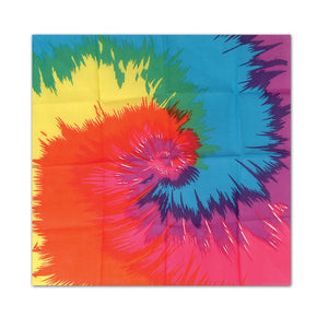 Beistle Tie-Dyed Bandana 22 in  x 22 in   Party Supply Decoration : 60's