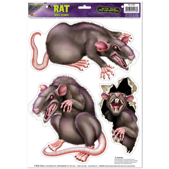 Beistle Rats Peel 'N Place - Party Supply Decoration for Halloween
