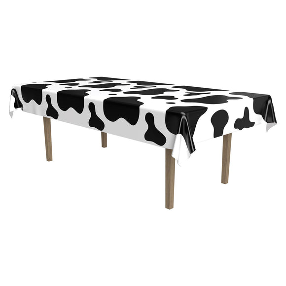 Beistle Cow Spots Plastic Tablecover 54 in  x 108 in  (1/Pkg) Party Supply Decoration : Farm