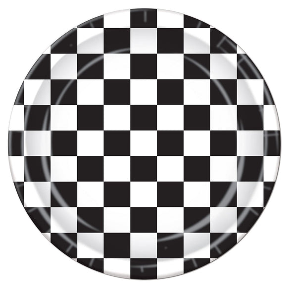 Beistle Checkered Plates (8/pkg) - Party Supply Decoration for Racing
