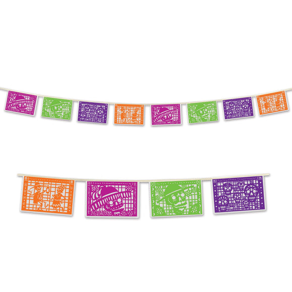 Beistle Day Of The Dead Picado Banner 8 in  x 12' (1/Pkg) Party Supply Decoration : Day of the Dead