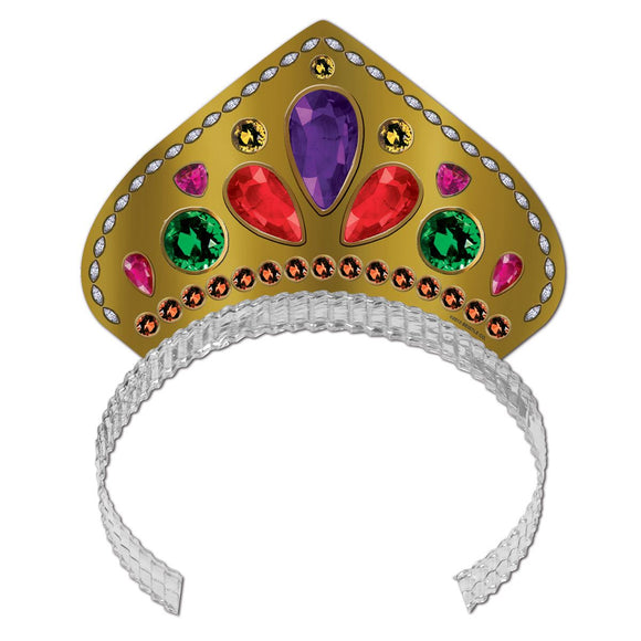 Beistle Printed Jeweled Tiara - Party Supply Decoration for Mardi Gras