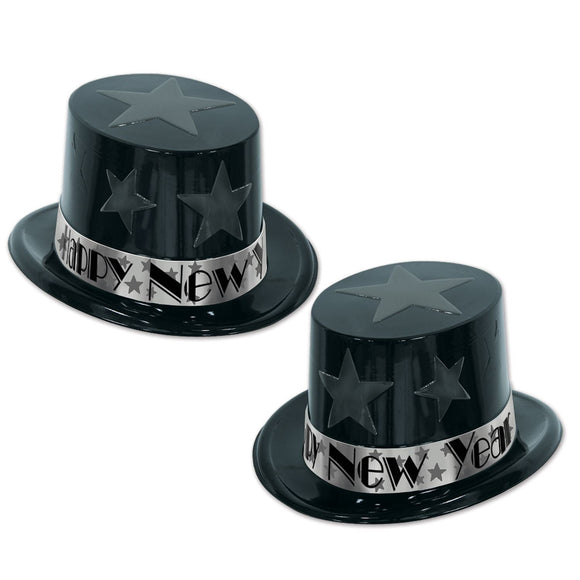 Beistle Silver New Year Star Top Hat Party Pack of 25   Party Supply Decoration : New Years