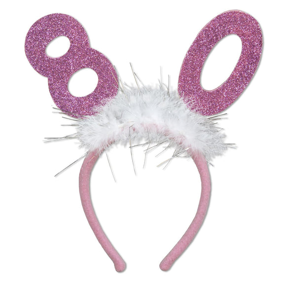 Beistle Number 80 Glittered Boppers with Marabou  (1/Card) Party Supply Decoration : Birthday-Age Specific