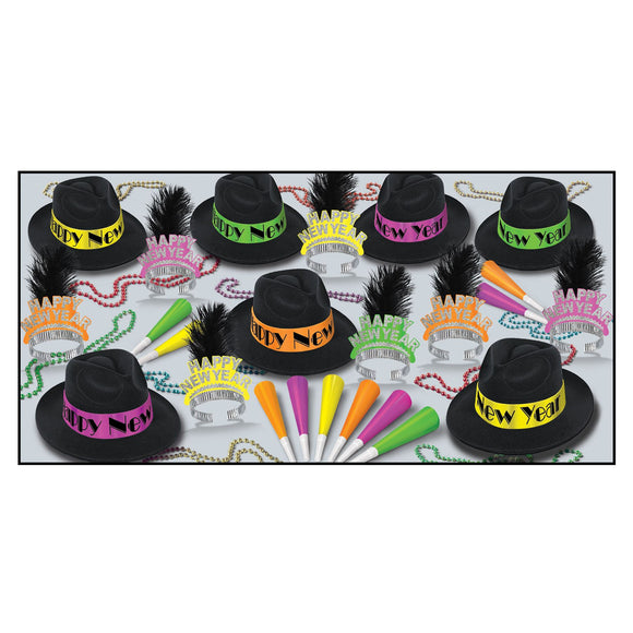 Beistle Neon Swing New Year Assortment (for 50 people) - Party Supply Decoration for New Years