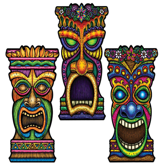 Beistle Tiki Cutouts (1/pkg)   Party Supply Decoration : Luau