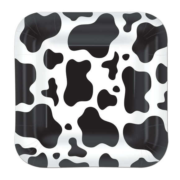Beistle Cow Print Lunch Plates (8/pkg) - Party Supply Decoration for Farm