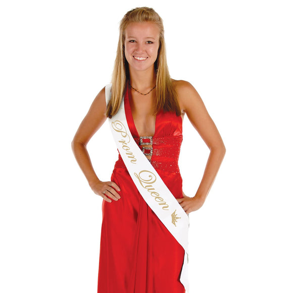 Beistle Prom Queen Satin Sash - Party Supply Decoration for Prom