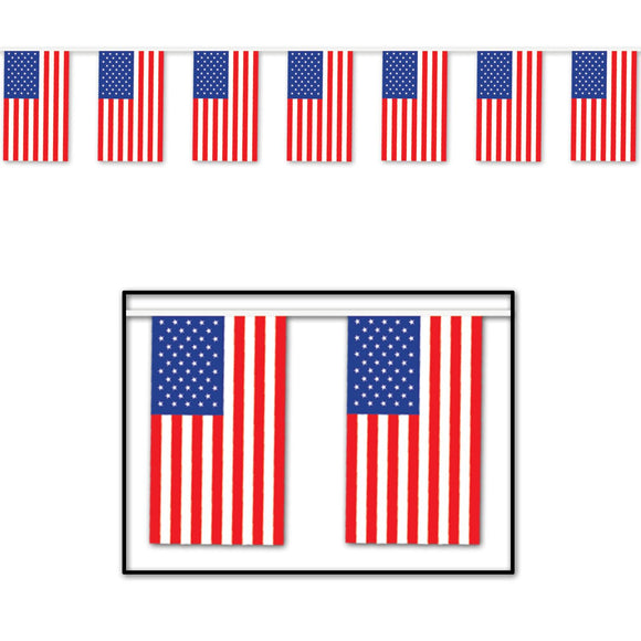 Beistle Outdoor American Flag Banner 17 in  x 60' (1/Pkg) Party Supply Decoration : Patriotic