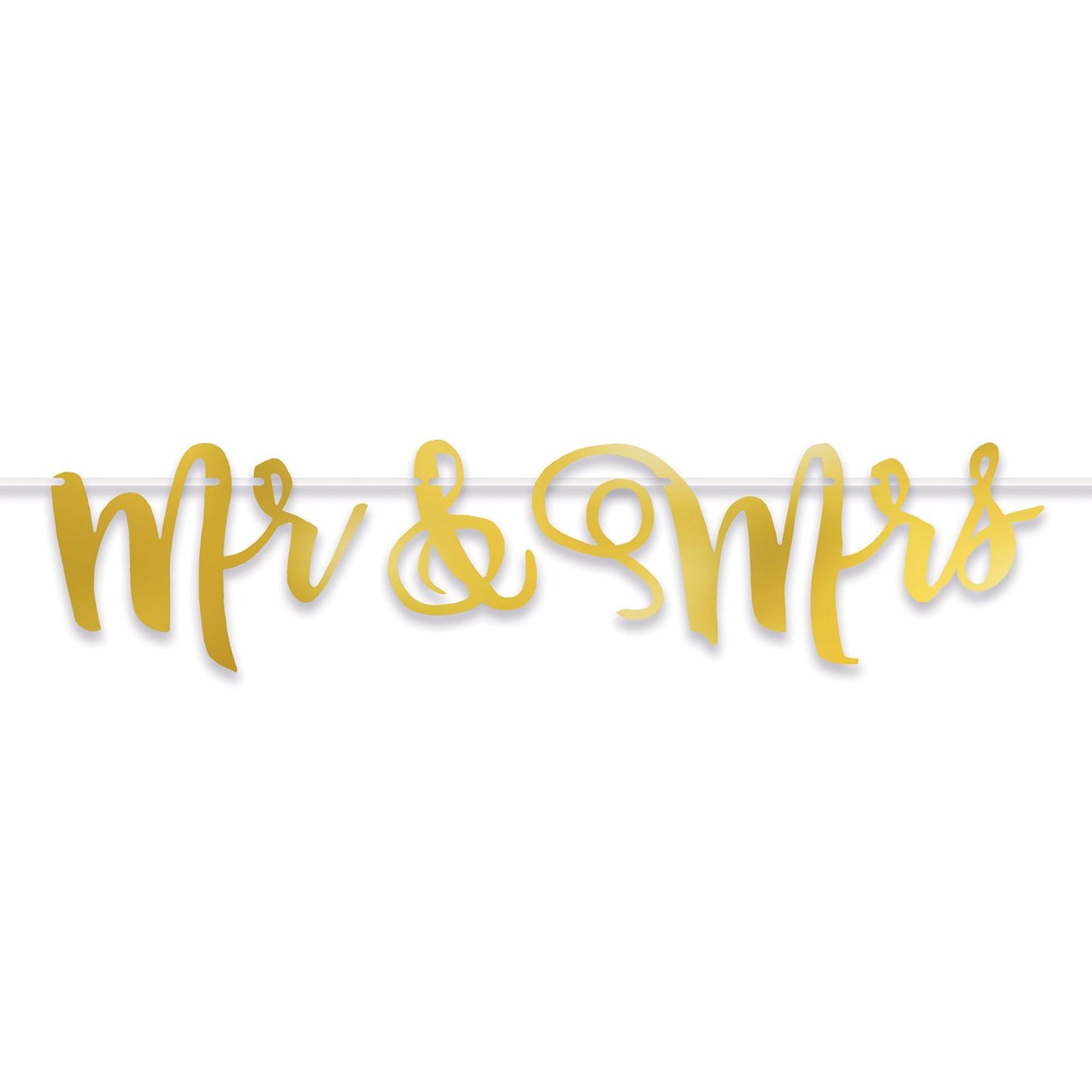 Beistle Foil Mr & Mrs Streamer 90.75 in  x 5' (1/Pkg) Party Supply Decoration : Wedding