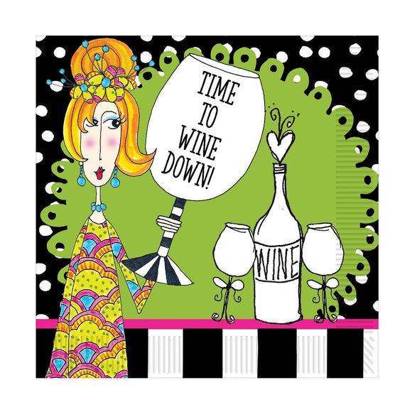 Beistle Dolly Mama's� Wine Celebration Lunch Napkin - Party Supply Decoration for Dolly Mama