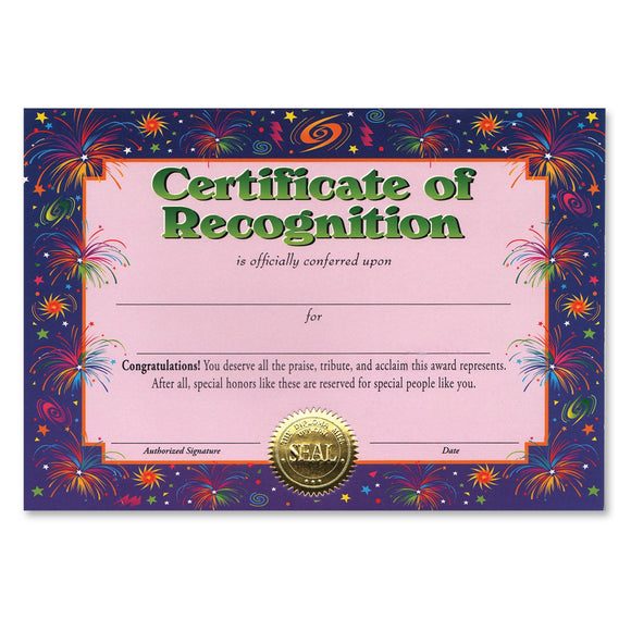 Beistle Certificate of Recognition Award Certificates - Party Supply Decoration for Educational