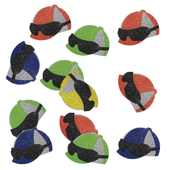 Beistle Jockey Helmet Deluxe Sparkle Confetti - Party Supply Decoration for Derby Day