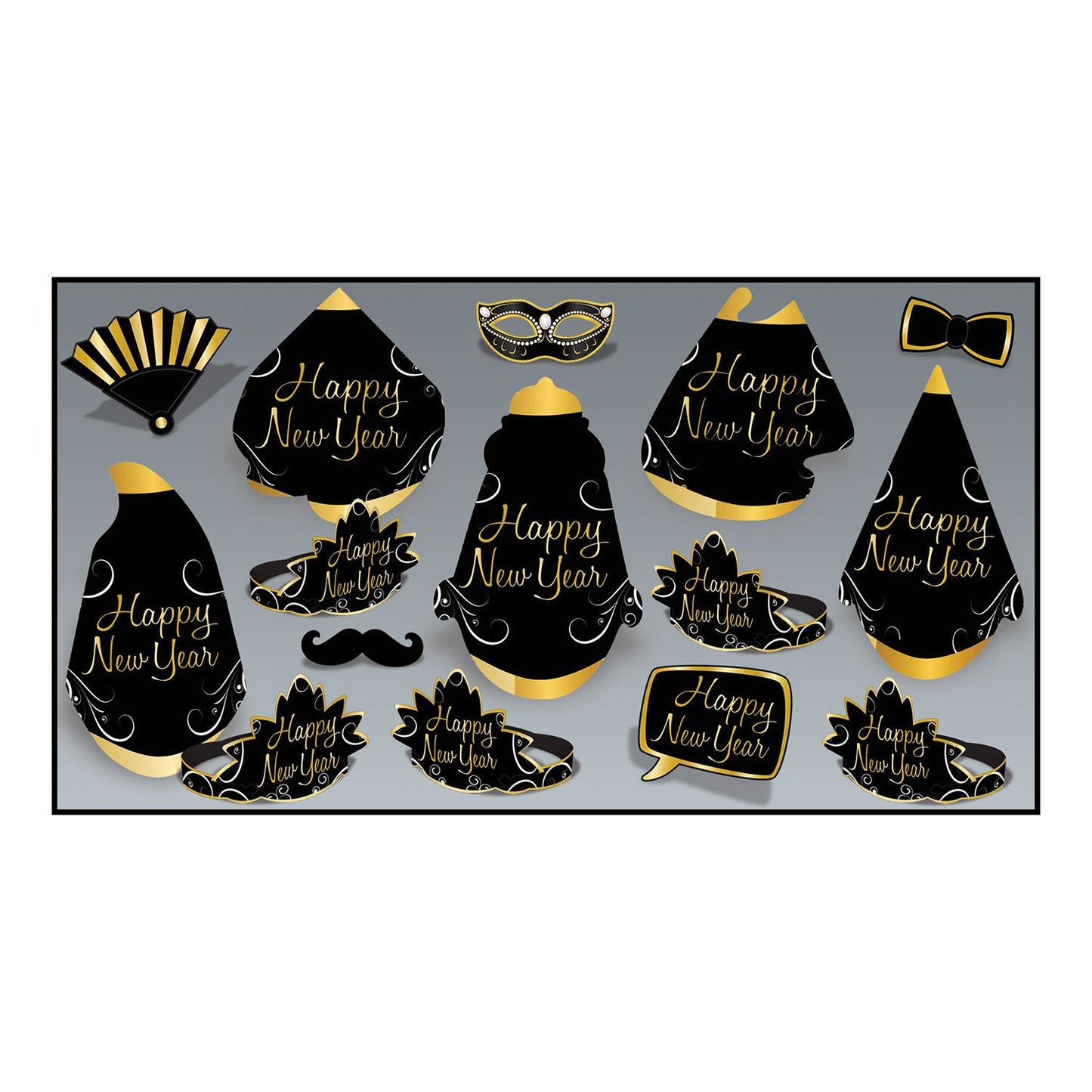 Beistle Simply Paper New Year Asst for 10 - Party Supply Decoration for New Years