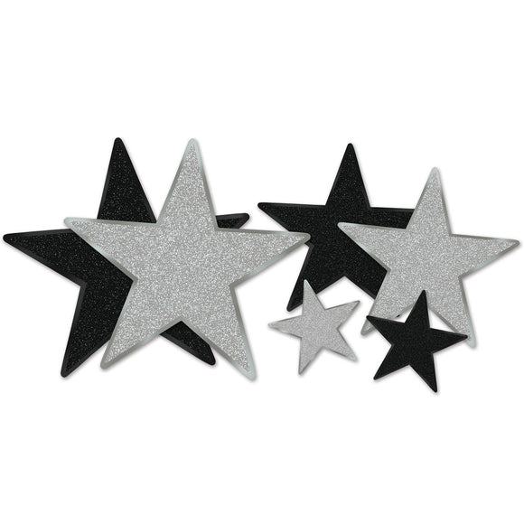 Beistle Glittered Star Cutouts Asstd (6/Pkg) Party Supply Decoration : Awards Night