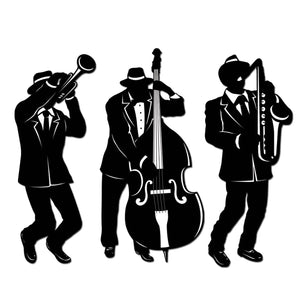 Beistle Jazz Trio Silhouettes - Party Supply Decoration for Mardi Gras