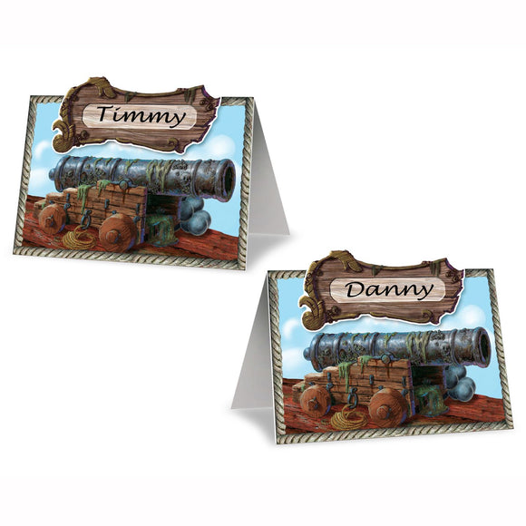 Beistle Pirate Cannon Place Cards - Party Supply Decoration for Pirate