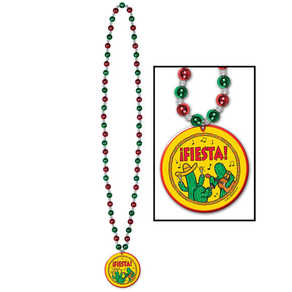 Beistle Beads w/Fiesta! Medallion - Party Supply Decoration for Fiesta / Cinco de Mayo