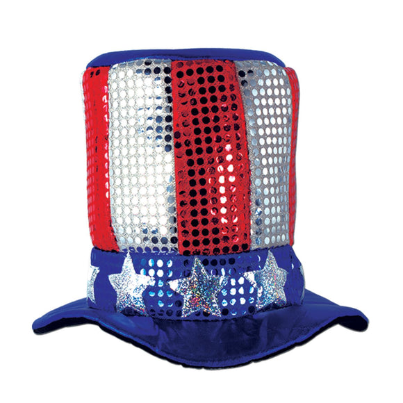 Beistle Glitz N Gleam Uncle Sam Top Hat   Party Supply Decoration : Patriotic