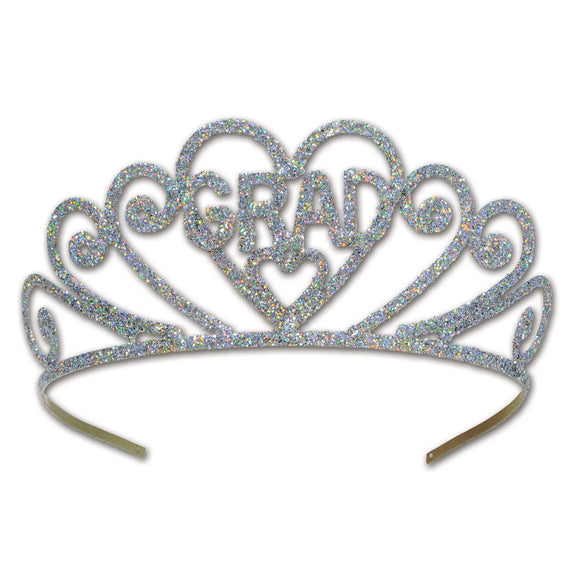 Beistle Glittered Metal Grad Tiara - Party Supply Decoration for Graduation