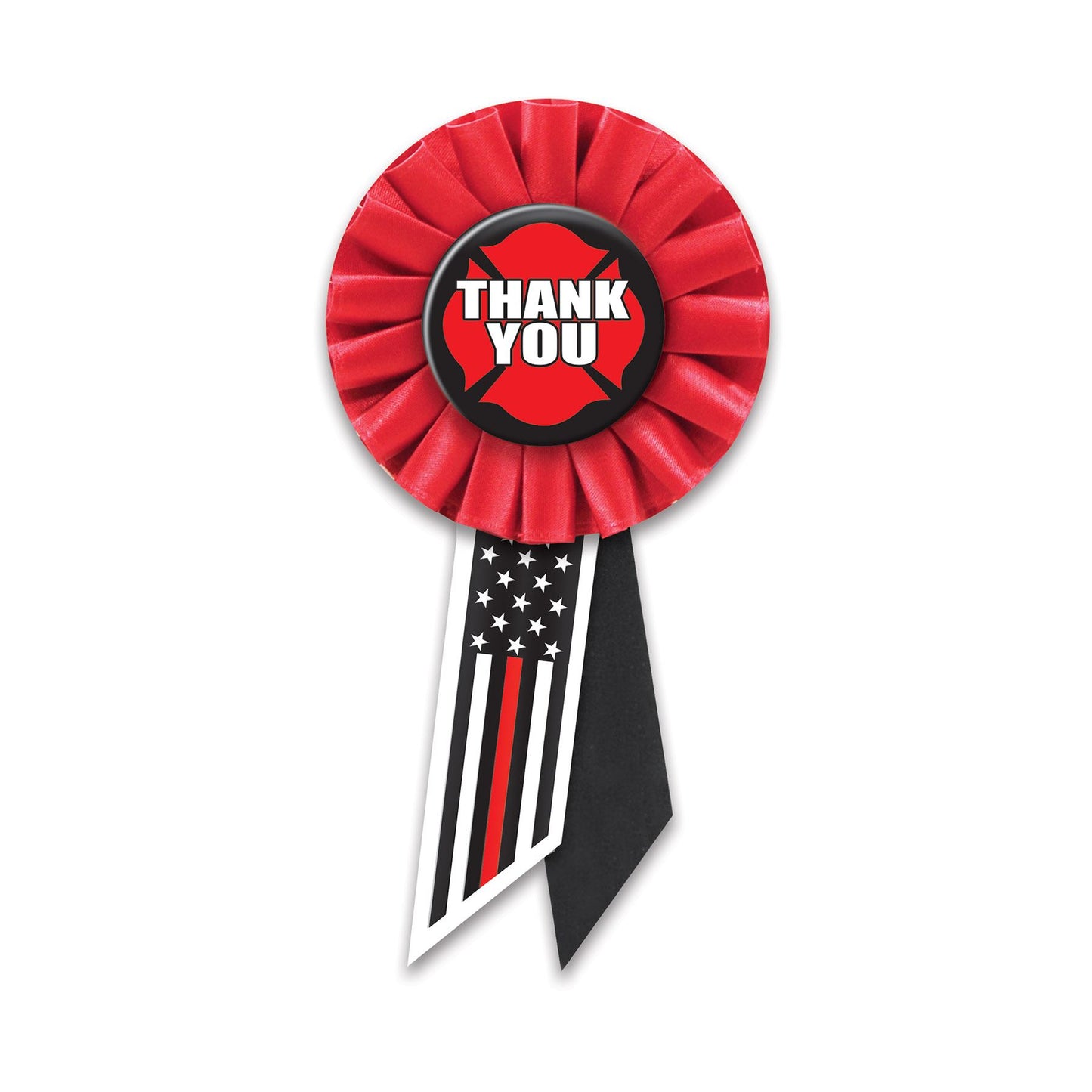 Beistle Thank You Firefighters Rosette - Party Supply Decoration for Patriotic