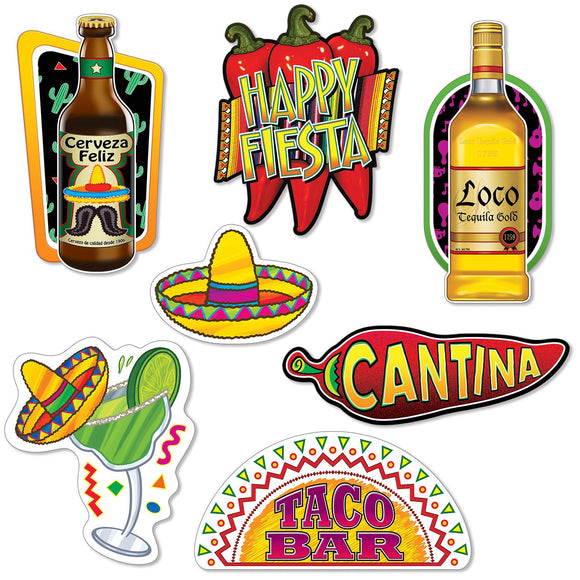 Beistle Fiesta Cutouts  (7/Pkg) Party Supply Decoration : Fiesta/Cinco de Mayo