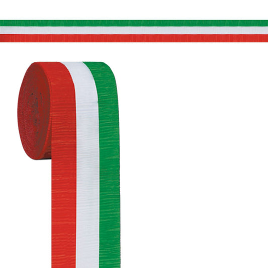 Beistle Red, White, and Green Crepe Streamer 20.5 in  x 30' (1/Pkg) Party Supply Decoration : Christmas/Winter