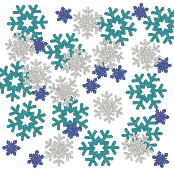 Beistle Snowflake Deluxe Sparkle Confetti - Party Supply Decoration for Christmas / Winter