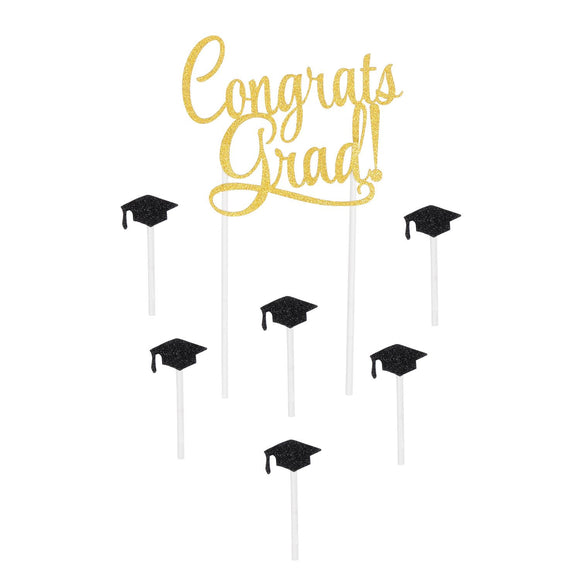 Beistle Congrats Grad! Cake Topper - Party Supply Decoration for Graduation