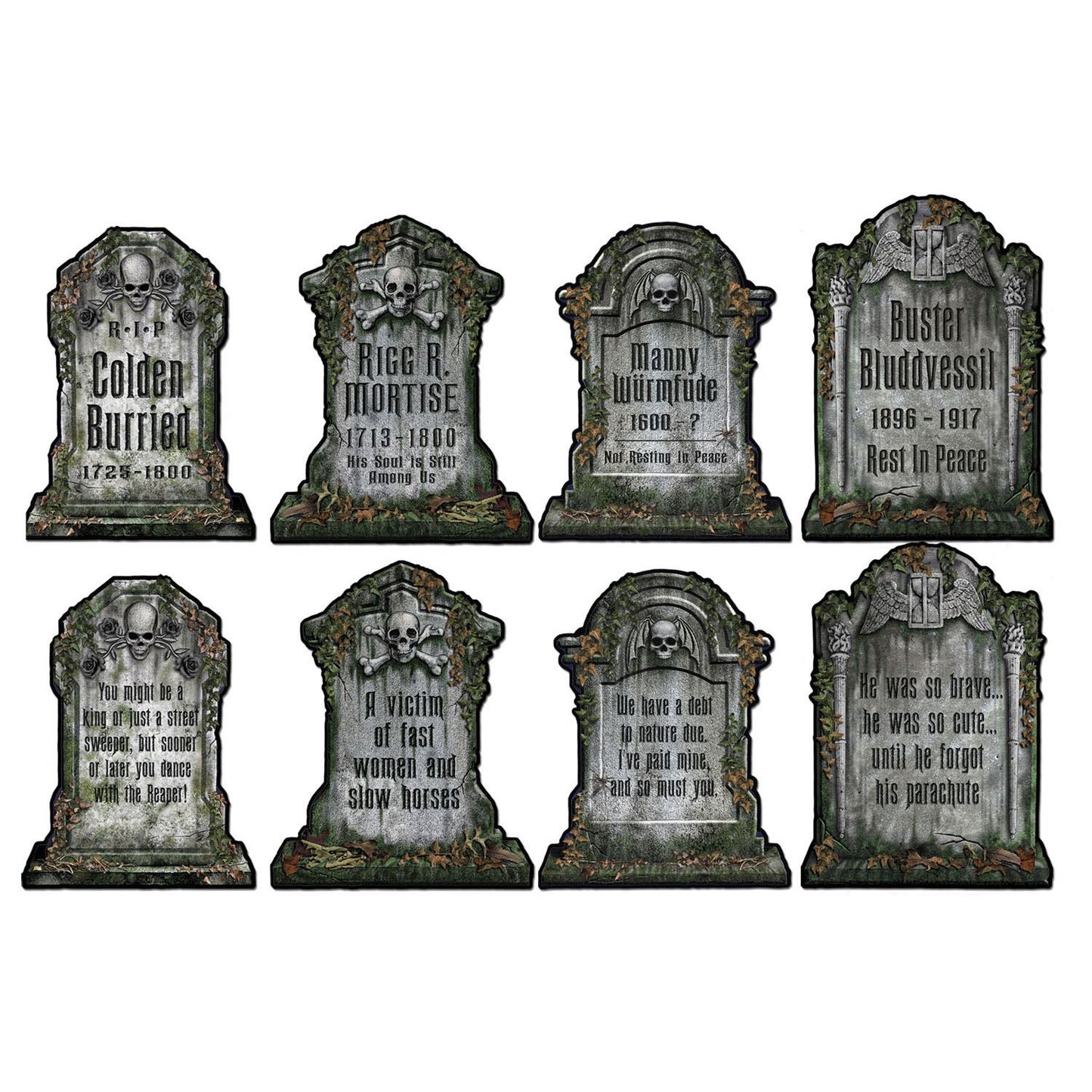 Beistle Tombstone Cutouts (4/Pkg) 15 in  (4/Pkg) Party Supply Decoration : Halloween