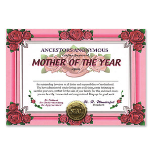 Beistle Mother Of The Year Award Certificates - Party Supply Decoration for Mothers/Fathers Day