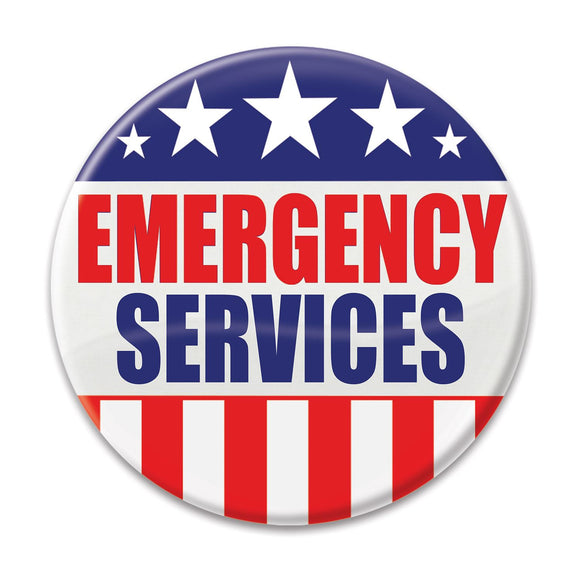 Beistle Emergency Services Button - Party Supply Decoration for Patriotic