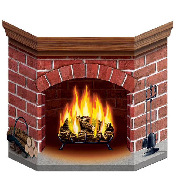 Beistle Brick Fireplace Stand-Up - Party Supply Decoration for Christmas / Winter
