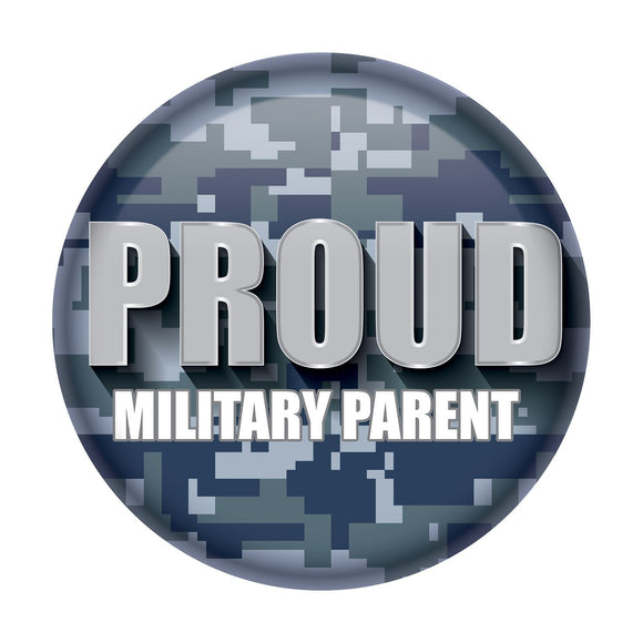 Beistle Proud Military Parent Button - Party Supply Decoration for Patriotic
