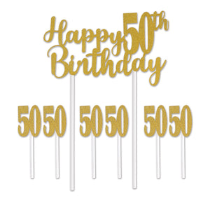 Beistle Happy "50th" Birthday Cake Topper - Party Supply Decoration for Birthday