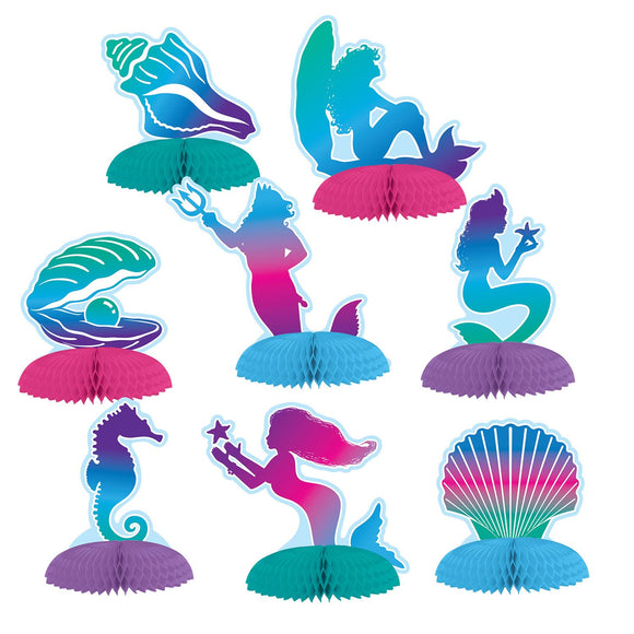Beistle Mermaid Mini Centerpieces   (8/Pkg) Party Supply Decoration : Mermaid