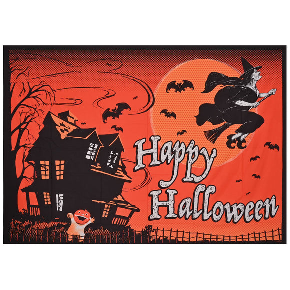 Beistle Vintage Halloween Fabric Backdrop 5' x 7' (1/Pkg) Party Supply Decoration : Halloween-Vintage
