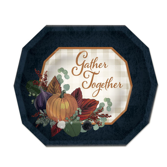Beistle Fall Thanksgiving Dessert Plates - Party Supply Decoration for Thanksgiving / Fall
