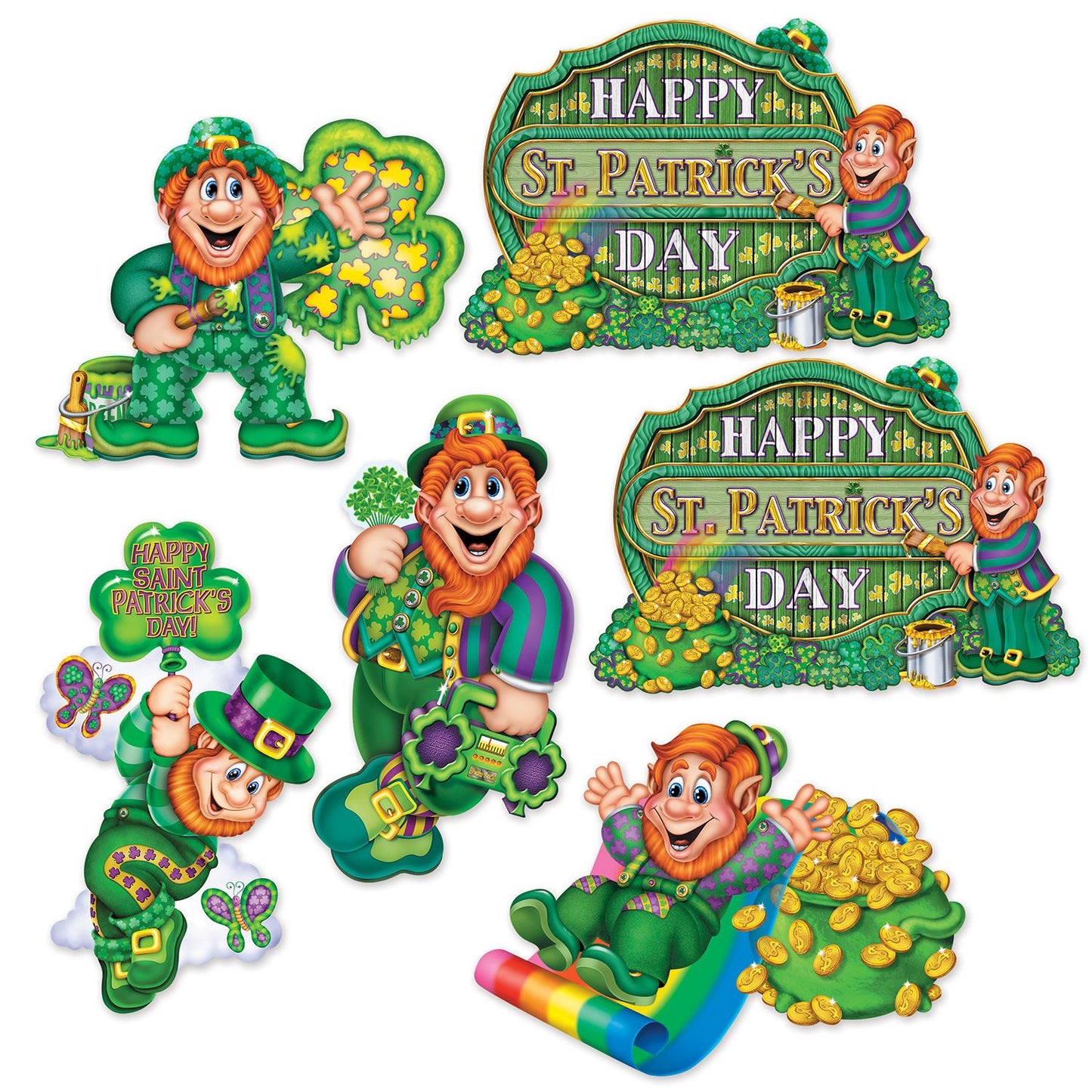 Beistle St Patrick's Day Cutouts 12 in -14 in  (6/Pkg) Party Supply Decoration : St. Patricks