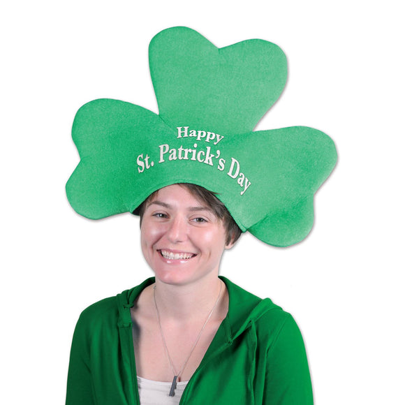 Beistle Plush St Patrick's Day Shamrock Hat  (1/Card) Party Supply Decoration : St. Patricks