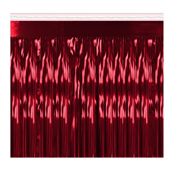 Beistle Red 1-Ply Metallic Fringe Drape - Party Supply Decoration for General Occasion